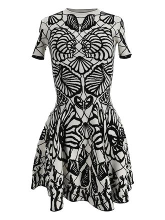 Alexander McQueen shell-print mini dress - White