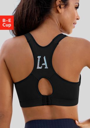 Active By Lascana Sport-BH LASCANA ACTIVE, Damen, Gr. 100, Cup E, schwarz, Microtouch, Obermaterial: 90% Polyester (COOLMAX), 10% Elasthan (LYCRA), BHs Sport-BH, mit LA