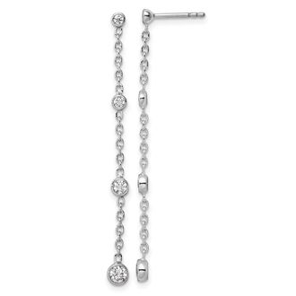 Diamond2Deal 14k Gold 1/2 ct Lab Grown Diamond Graduated Dangle Earrings VS Clarity, D-E Color