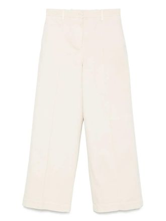 Eleventy centre-seam cotton trousers - women - Cotton/Elastane/Cashmere/Cotton - 40 - Neutrals
