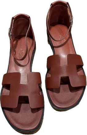 Herm&egrave;s Rouge H Santorini Sandals Size 36
