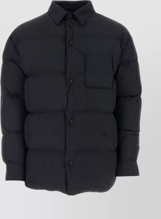 Off-white pointed collar polyester down jacket