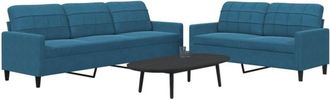 vidaXL Vidaxl - Juego De Sof&aacute;s Con Cojines 2 Piezas Terciopelo Azul