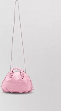 Hereu bombon leather bucket bag braided handles