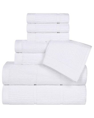 Superior Milo Smart Twist Cotton Medium Weight Solid Ribbed 8pc Towel Set
