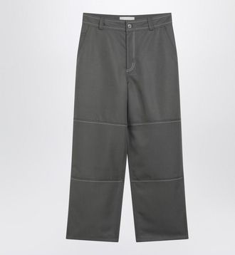 Ami Grey Canvas Workwear Trousers