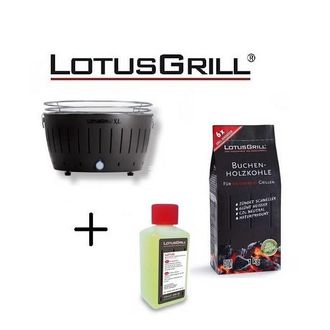 Lotus Grill Barbacoa Black Xl Con Pilas Y Cable De Alimentaci&oacute;n Usb + 1kg De Carb&oacute;n De Haya + Gel Combustible Inodoro Para Barbacoa 200ml -lotus Grill