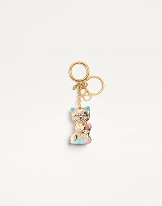 Valentino Garavani Charm Per Borse Con Portachiavi Valentino Garavani Le Chat De La Maison In Nylon Donna ANTIQUE BRASS UNI
