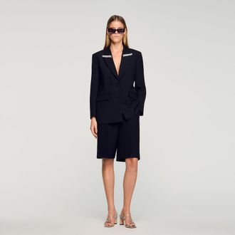 Sandro Jacket with rhinestone collar