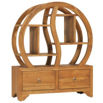 vidaXL Armario Con Estante Yin Yang Madera Maciza De Teca 68x26x83 Cm Vidaxl