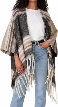 Lovestitch Idyllwild Fringed Shawl In Neutral
