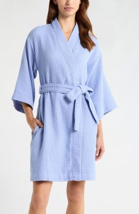 Nordstrom Womens Everyday Waffle Robe in Blue Stork at Nordstrom, Size Small