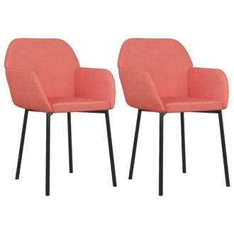 vidaXL Sillas De Comedor 2 Unidades Terciopelo Rosa Vidaxl