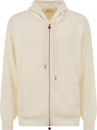 Kiton Felpa con zip e cappuccio - Toni neutri