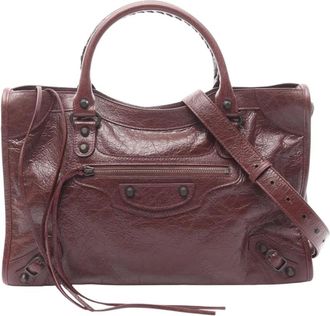 Balenciaga 2010-2025 Medium Lambskin Le City satchel - Rosso