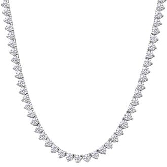 Pompeii3 26Ct Diamond Tennis Necklace 3-Prong 14k White Gold 18 Lab Grown