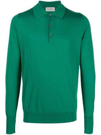 John Smedley Finchley long-sleeved polo shirt - Green