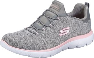 Skechers Womens Summits Sneaker, Grey Light Pink, 3.5 UK