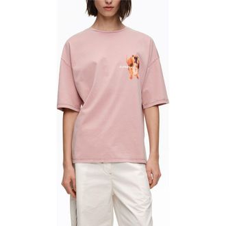 Bimba & Lola Dachshund Logo T-Shirt in Dusty Pink at Nordstrom, Size X-Small Eu