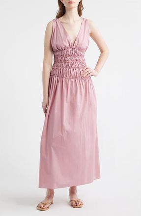 Faithfull The Brand Saja Braid Detail Cotton Maxi Dress in Dusk at Nordstrom, Size X-Small