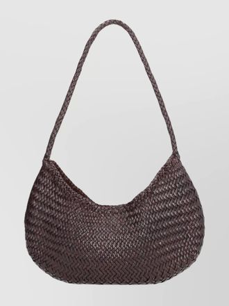 Dragon Diffusion curved shoulder bag woven texture