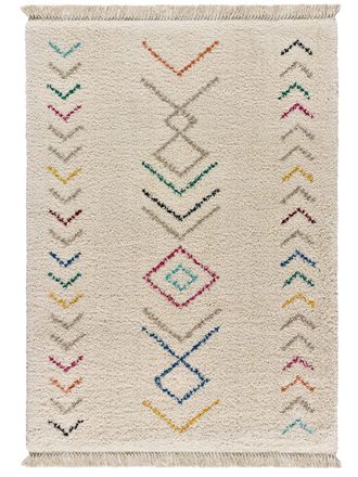 Atticgo Alfombra bereber crema/multicolor 135x190 cm