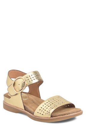 S&ouml;fft Bali III Ankle Strap Wedge Sandal in Gold at Nordstrom, Size 9.5