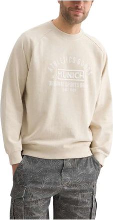 Munich Hoodies & sweatvesten, Heren, Beige, M, Beige Lifestyle Crew Sweatshirt