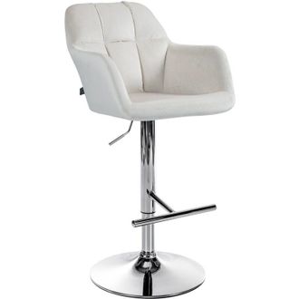 Clp Clp - Taburete De Bar Natoma En Terciopelo Crema Metal Cromado