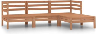vidaXL 4 Piece Garden Lounge Set Solid Pinewood Honey Brown vidaXL