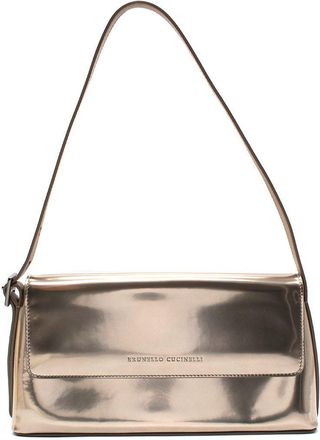 Brunello Cucinelli Bronze Metallic Shoulder Bag
