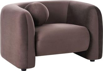 Beliani Armchair LEIREN Velvet Dark Brown