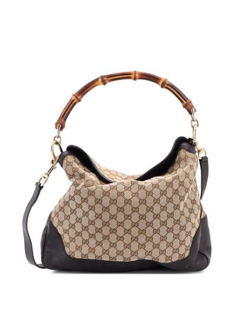 Gucci Diana Bamboo Shoulder Bag GG Canvas Medium hobo bag - Marrone