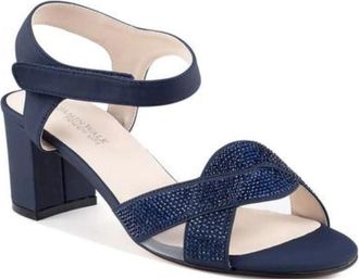 Touch Ups Womens Touch Ups Cam 4640 Strappy Navy Ankle Strap Block Heel Sandal GAL1970