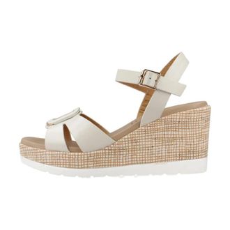 Repo Platform Sandaal - Dames - Sleehakken - Beige - 36 EU - Leer - Schoenen