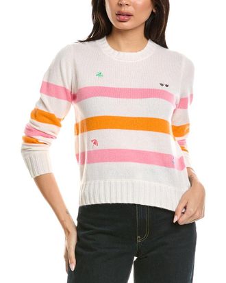 Brodie Beach Embroidery Crewneck Cashmere Sweater