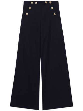 Yuhan Wang decorative-button palazzo pants - Blue