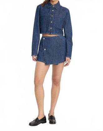 Good American Denim Mini Skort In Indigo
