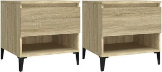 vidaXL Mesas auxiliares 2 uds madera roble Sonoma 50x46x50 cm Vidaxl