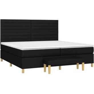 vidaXL Vidaxl - Cama Box Spring Con Colch&oacute;n Tela Negro 200x200 Cm