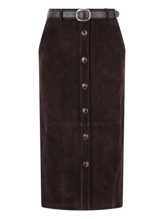 Self Portrait button belted skirt - Brown