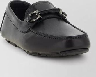 Ferragamo calfskin leather driver loafers
