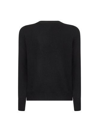 Blanca Vita Womens Cardigan Black Virgin Wool Sweater