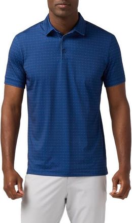 Mizzen+Main Versa Trim Fit Navy Open Dot Stripe Polo in Midnight Navy Open Dot Stripe at Nordstrom, Size X-Large