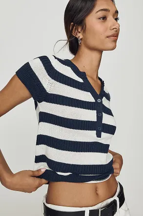 Maeve Striped Sweater Tee