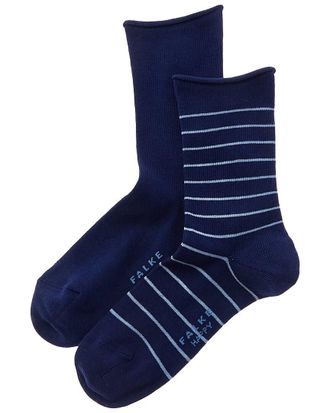 Falke 2Pk Happy Stripe Socks