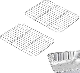 OEM Juego De 2 Parrillas De Acero Inoxidable Para Barbacoa, 24,4 Cm X 17,8 Cm, Rejillas Met&aacute;licas De Seguridad Para Horno, Aptas Para Cocinar Y Para Barba