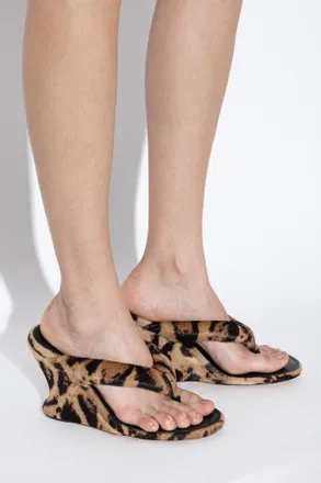 Balenciaga Gaeta Wedge Sandals, Womens, Brown