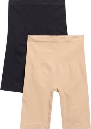Lands End Contour Flex 2-Pack Mid Waist Flex Shaping Briefs in Clay/Black at Nordstrom Rack, Size X-Large