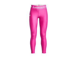 Under Armour Armour Leggings (Big Kids) (Rebel Pink/White) Girls Clothing